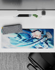 32x12 inches mouse pad with Okita Souji from Fate/Grand Order, showcasing her swift and graceful strikes as a samurai in action.