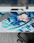 40x20 inches desk pad with Okita Souji from Fate/Grand Order, capturing her swift, precise strikes and samurai beauty in battle.