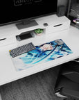My Hero Academia mouse pad, 28x12 inches, featuring Okita Souji from Fate/Grand Order, capturing her beauty and skill in battle.