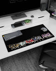 32x16 inches anime mouse pad showing rival volleyball players mid-stride, arms reaching for the next point.