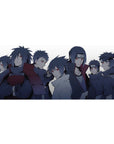Naruto Shippuden Uchiha clan collage desk pad, smooth tracking extended mouse mat 36x16 inches.