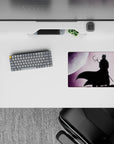 14x10 inches classic anime mouse pad in deep violet haze with pale moonlight, soft gradients, and star specks.