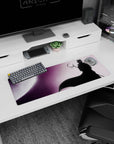 32x12 inches Naruto-inspired mouse pad with a Sasuke Uchiha-style ninja silhouette against a pale moon.