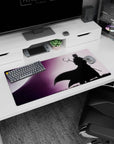 32x16 inches Naruto-inspired mouse pad featuring a Sasuke-style ninja silhouette under a huge pale moon.