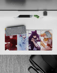 28x12 inches anime girl mouse pad in ruby, icy blue, midnight black, and sunny gold for a bold vibe.
