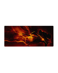 Anime mouse pad 28x12 inches featuring Zenitsu Agatsuma from Demon Slayer with electric bolts and golden-orange tones.