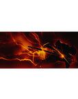 Zenitsu anime mouse pad, 36x16 inches, featuring Zenitsu Agatsuma with electric bolts in golden-orange, bold and dynamic.