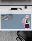 Bold 32x16 mouse pad combines Himiko Toga's cute outfit with her edgy smirk for captivating visual appeal