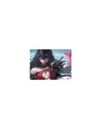 Classic anime girl sorceress mouse pad 14x10 inches with flowing dark hair and spell shards.