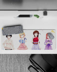 32x12 inches pastel anime desk mat with soft comfort vibe, crisp linework, and gentle color pops.