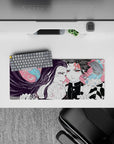 28x12 inches mouse pad with Tanjiro and Nezuko Kamado, capturing their determination and intense expressions in a bold design.