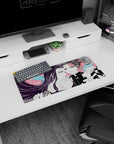 Demon Slayer mouse pad, 28x12 inches, featuring Tanjiro and Nezuko Kamado, ideal for adding passionate and dynamic anime visuals to your workspace.