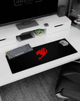 32x12 inches anime mouse pad featuring a red flame guild crest stamped on a dark desk-ready backdrop.