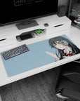Yukino Yukinoshita My Teen Romantic Comedy SNAFU desk pad 36x16 inches with calm gaze and hand gesture.