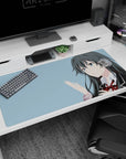 Yukino Yukinoshita from My Teen Romantic Comedy SNAFU on a 40x20 inches desk pad, calm gaze gesture.