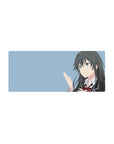 28x12 inches anime girl mouse pad with minimalist Yukino-style portrait, crisp uniform lines, clean desk look.