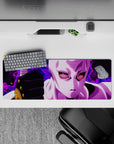 32x12 inches mouse pad with Kira's Stand, capturing its dark and eerie power with a purple aura.