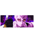 Compact 32x12 inches mouse pad with Kira's Stand, featuring menacing eyes and a powerful purple aura.
