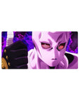 Mouse pad with Kira's Stand from JoJo’s Bizarre Adventure, 32x16 inches, capturing its menacing eyes and purple aura.
