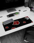 32x12 inches Akatsuki cloak cloud banner design from Naruto, red clouds marching across black.