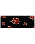 32x12 inches anime mouse pad with Akatsuki red cloud pattern on deep black, extended desk mat.