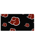 Akatsuki cloud pattern anime mouse pad, black background with red clouds, 32x16 inches.