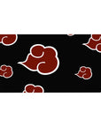 Naruto Akatsuki cloud pattern anime desk pad, black background with red clouds, 40x20 inches.
