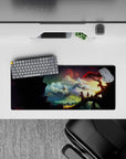 28x12 inches mouse pad showcasing snow-capped mountains, distant planets, and lush valleys to spark creativity and adventure.