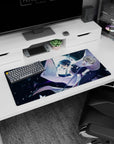 Durable 32x16 inch mouse pad with Shinobu Kocho's swift movements, bringing elegance to any setup