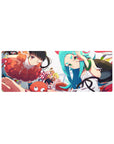 32x12 inches anime girl mouse pad with Monogatari-style characters, candy shapes, and smooth desk coverage.