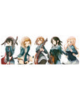K-ON! anime girl mouse pad 32x12 inches with the band posing at rehearsal on a clean white background.