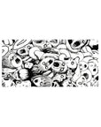 32x16 inches anime mouse pad with chaotic black-and-white screaming faces, limbs, and manga-style hatching.
