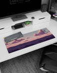 Serene 32x12 mouse pad with soft clouds and a fading sunset horizon, perfect for inspiring creativity and focus in your workspace