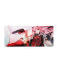 Streamlined Zero Two mecha mouse pad 28x12 featuring towering mecha for bold workspace flair
