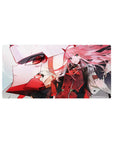 Zero Two mecha mouse pad 32x16 featuring dynamic duo for gaming or workspace setups with bold flair