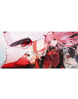 Zero Two mecha mouse pad 36x16 with pink hair and towering mecha for immersive anime-inspired decor