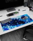 Workspace-ready 36x16 inch desk pad with Tanjiro Kamado's fluid motion, ideal for anime enthusiasts