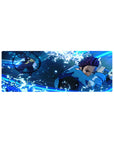 32x12 inch mouse pad featuring Tanjiro Kamado's Water Breathing technique in dynamic water-inspired artwork