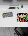 Anime mouse pad 14x10 inches featuring Persona 4 Golden characters Yukiko, Chie, Naoto, Yu, and Rise under golden light.