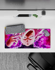 28x12 inches mouse pad showcasing Goku Black, capturing his glowing pink aura and dark energy for a bold, villainous design.