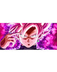 Dragon Ball Z desk pad with Goku Black in Super Saiyan Rosé, 36x16 inches, perfect for adding the villain’s power and elegance to your desk setup.