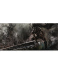 36x16 inch desk pad highlighting Guts in his iconic Berserker Armor with the mighty Dragonslayer sword