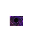 Cosmic swirl nebula mouse pad with violet clouds and starlight, 14x10 inches.