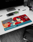 32x16 inches Rikka Takanashi mouse pad, blushing behind her eyepatch with a magic circle mid-cast.