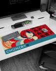 36x16 inches Love, Chunibyo & Other Delusions desk pad featuring Rikka Takanashi blushing behind eyepatch.