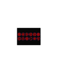 Classic anime mouse pad 14x10 inches with Sharingan eye lineup, Mangekyo swirls and tomoe symbols.