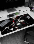 40x20 inches anime desk pad showing a helmeted warrior with bone-white armor and a massive axe on shoulder.