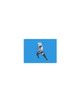 Classic anime mouse pad 14x10 inches with minimalist Kakashi silhouette, kunai pose, crisp clean layout.