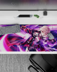 36x16 inches desk pad with Saber Alter (Mysterious Heroine X Alter) from Fate/Grand Order, embodying raw power and an intense gaze.