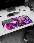 Modern 32x16 inches mouse pad with Saber Alter (Mysterious Heroine X Alter) from Fate/Grand Order, capturing her electrifying presence and action.